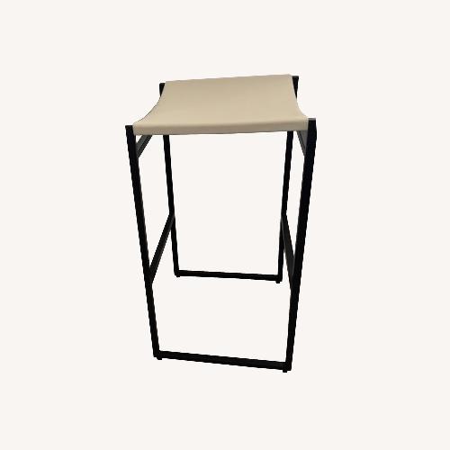 Used Pottery Barn Hardy Bar Stool Set Leather for sale on AptDeco