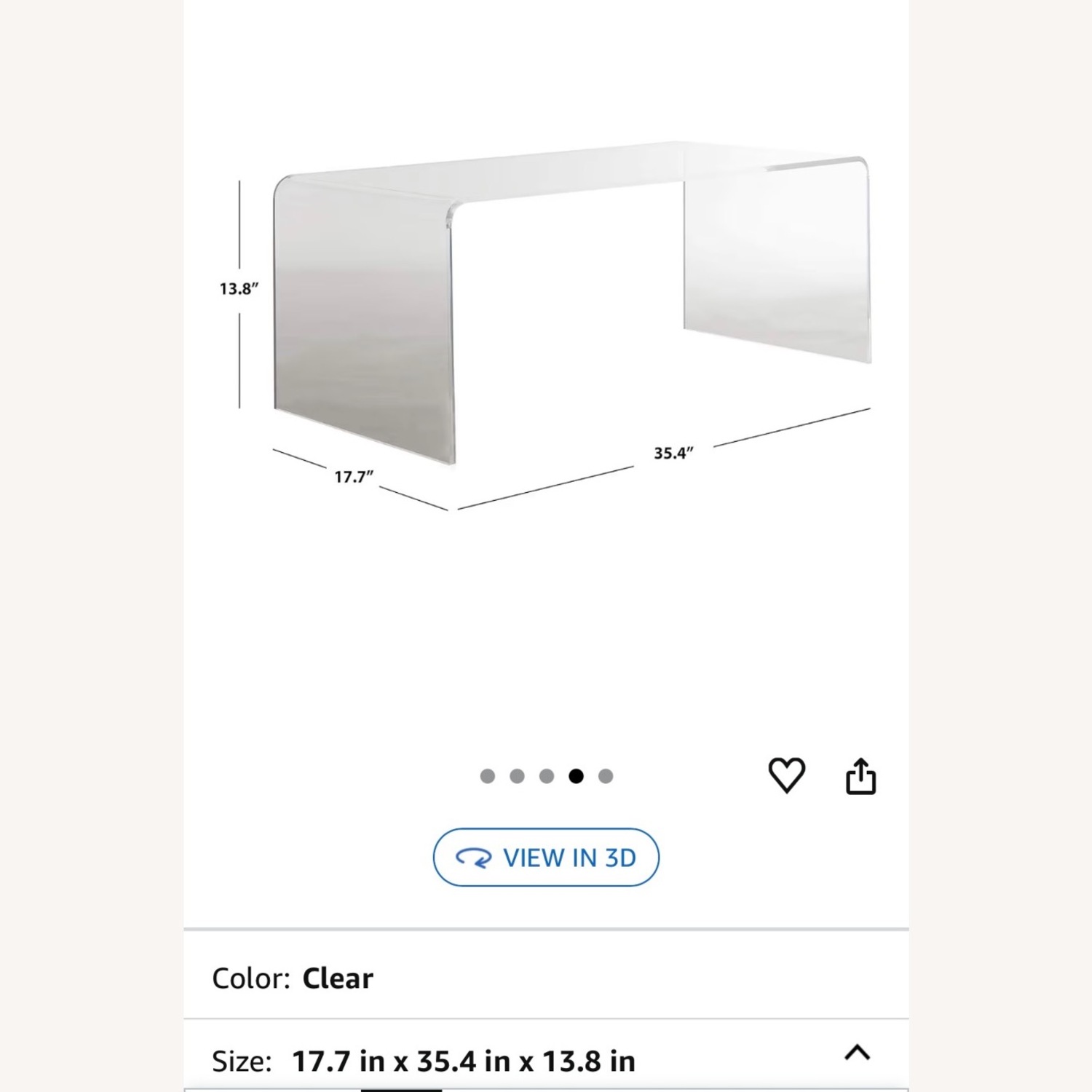  Safavieh Home Clear Acrylic Coffee Table - image-3