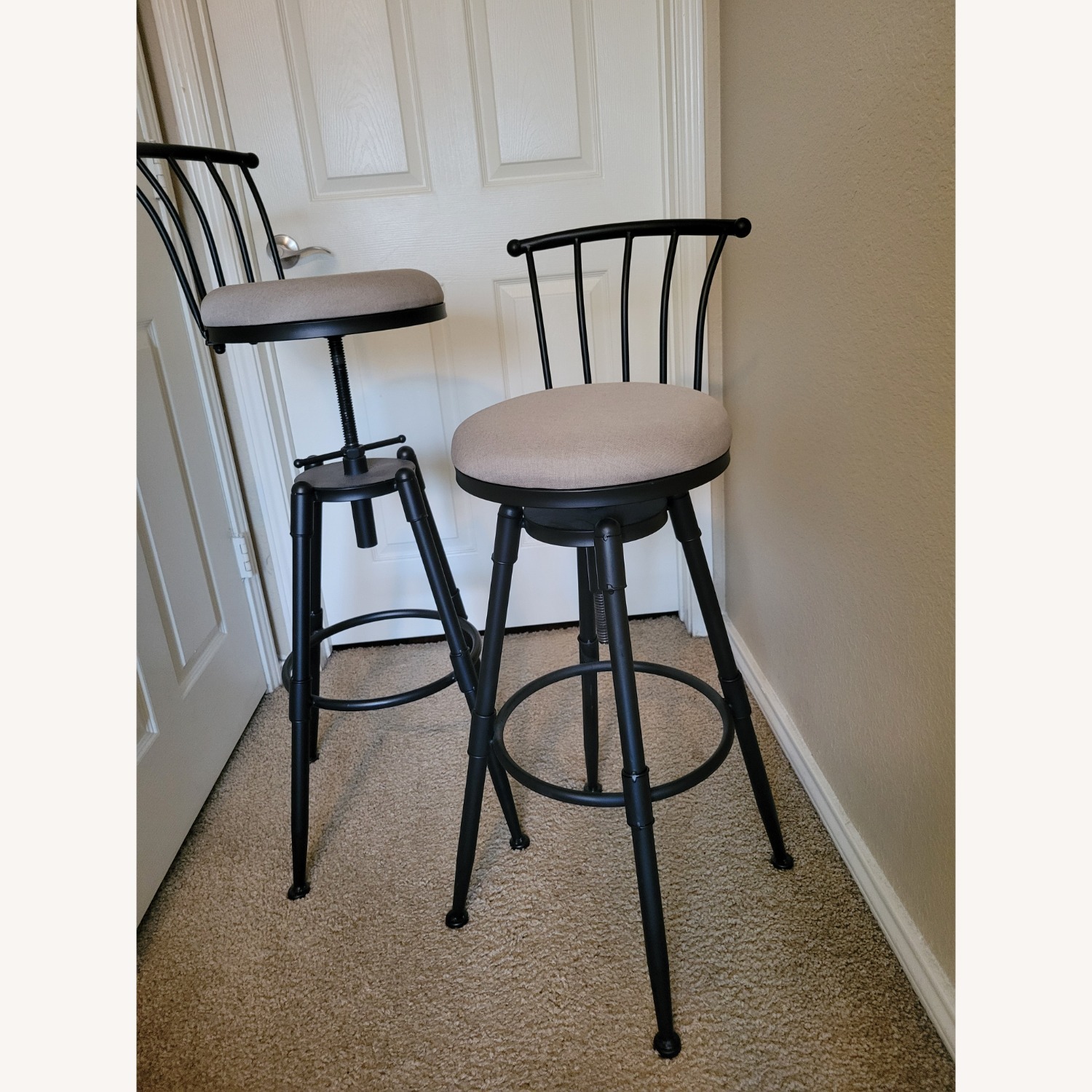 Amazon Two Adjustable Height Swivel Bar Stools - image-1