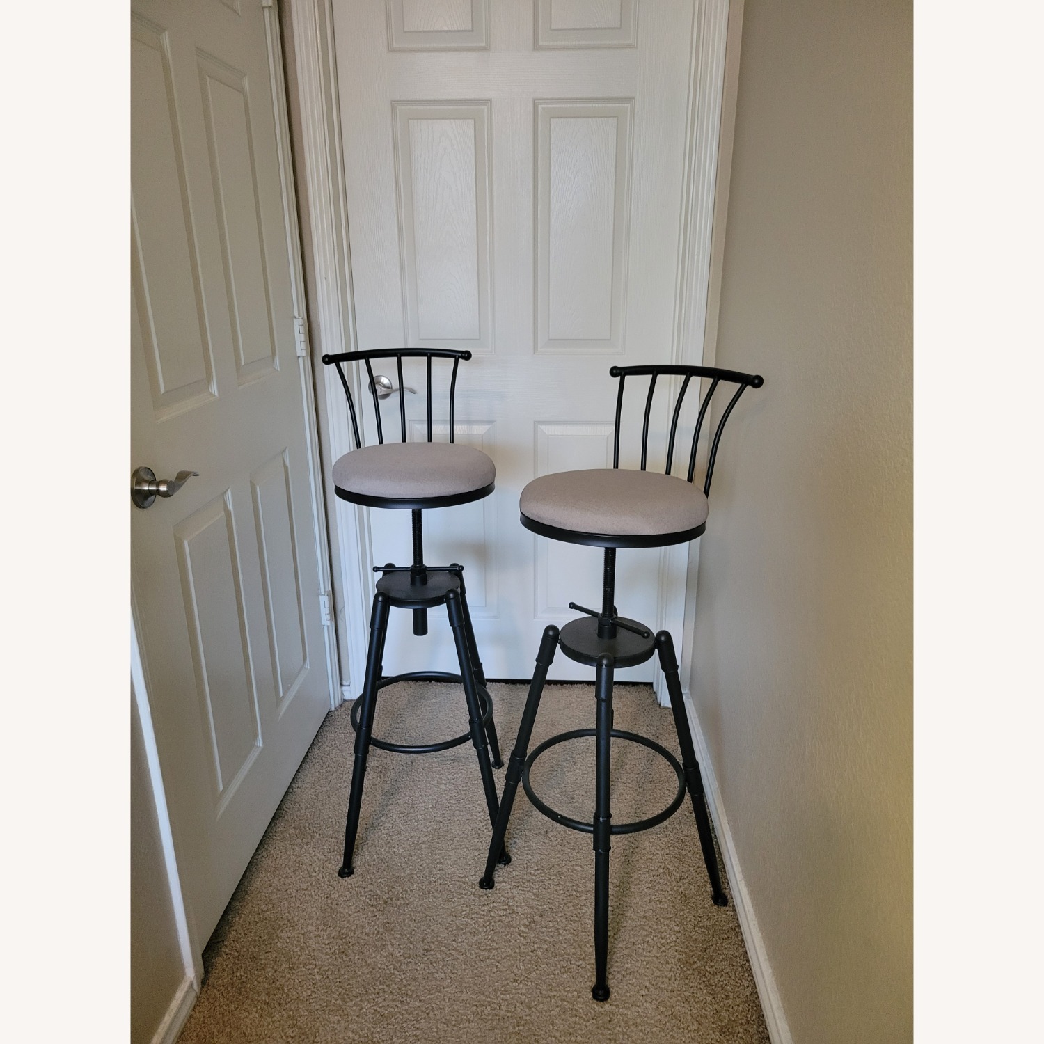 Amazon Two Adjustable Height Swivel Bar Stools - image-3