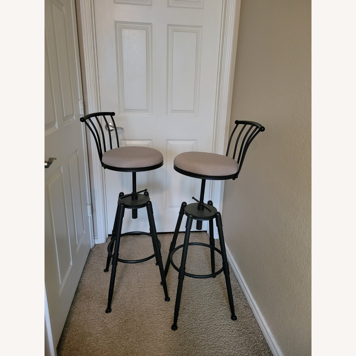 Amazon Two Adjustable Height Swivel Bar Stools - image-2