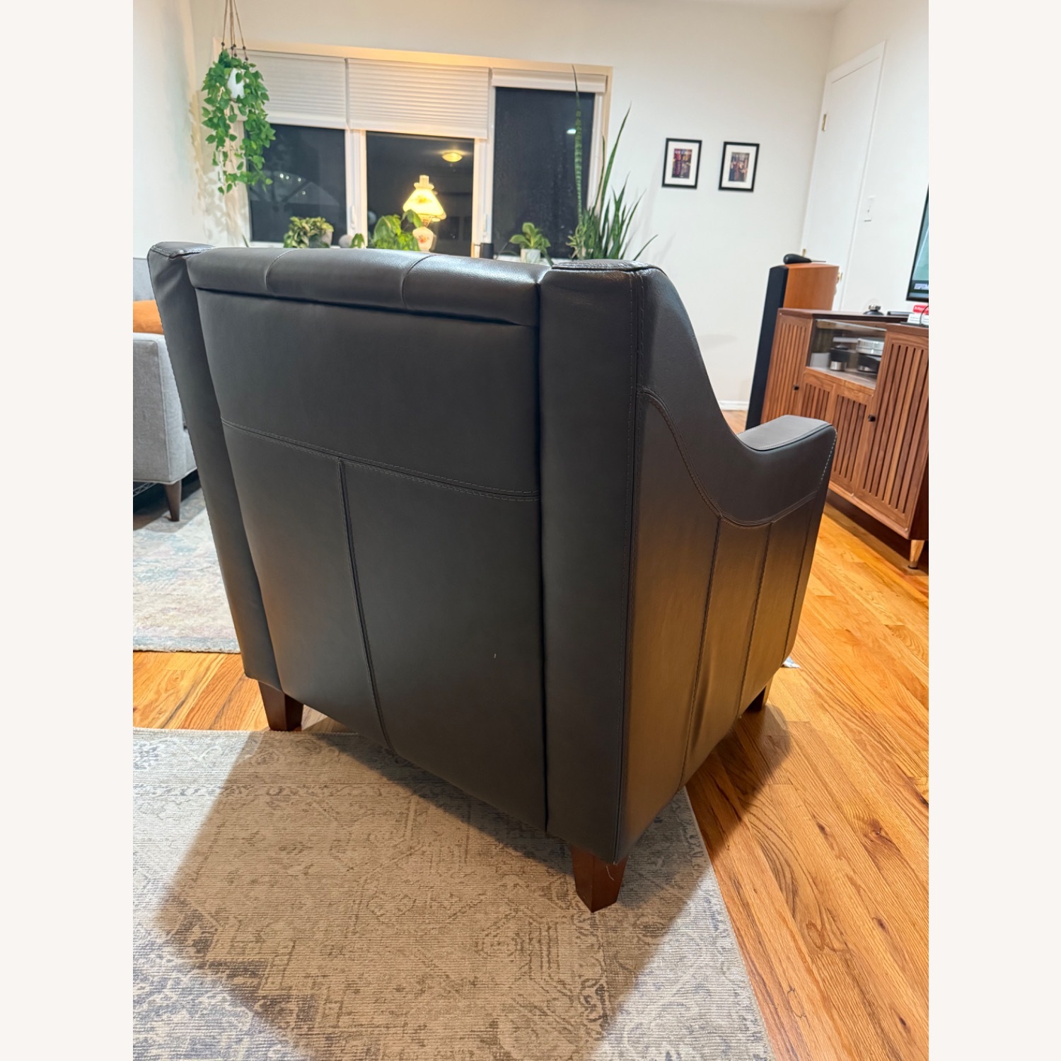 Chateau D'ax Dark Gray Leather Armchair - image-4