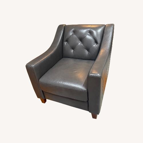 Used Chateau D'ax Dark Gray Leather Armchair for sale on AptDeco