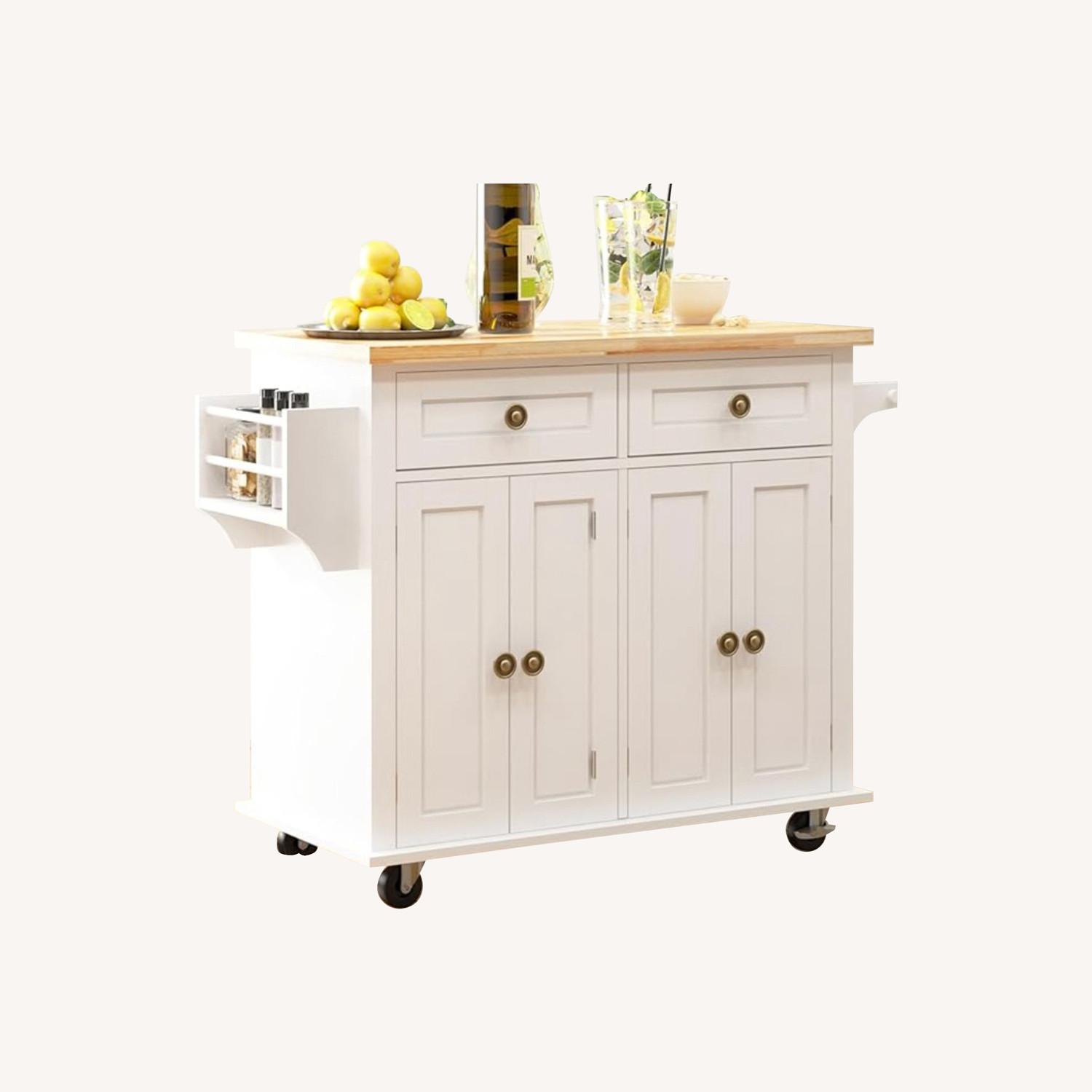 Amazon Sogesgame White Wood Kitchen Island - image-0