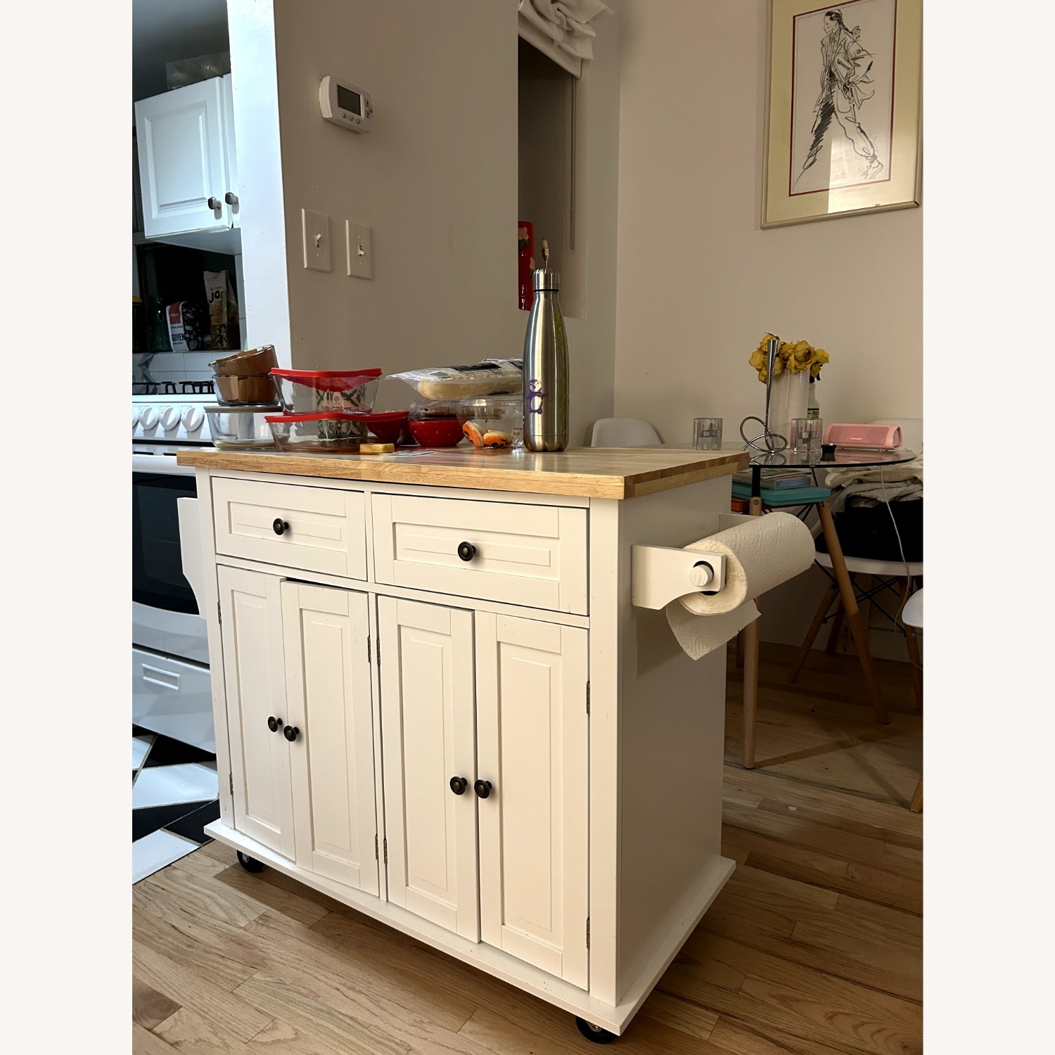 Amazon Sogesgame White Wood Kitchen Island - image-4