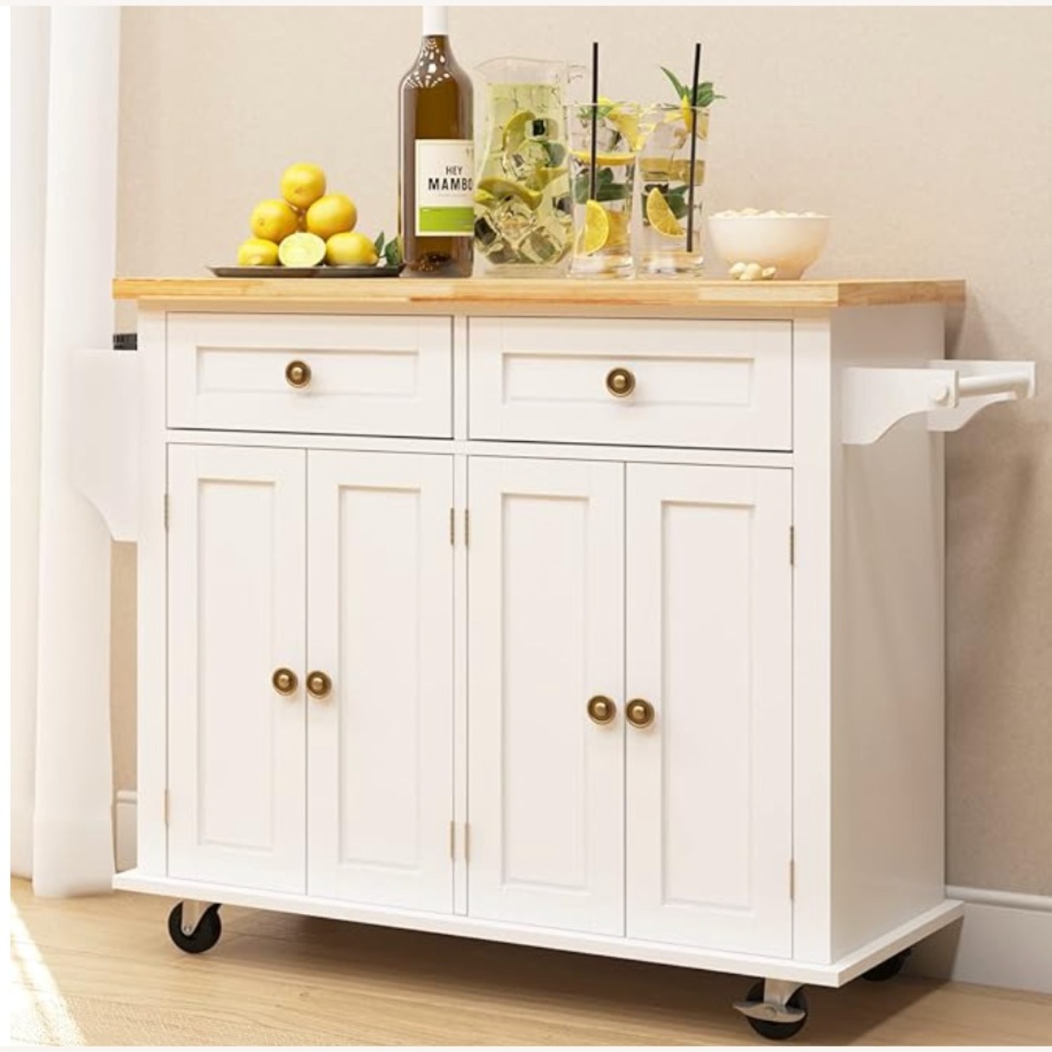 Amazon Sogesgame White Wood Kitchen Island - image-2