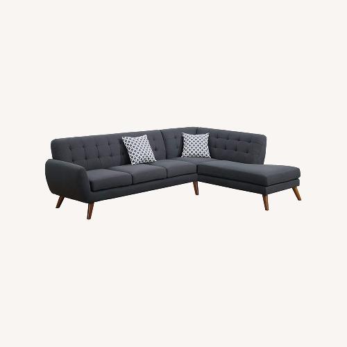 Used Poundex Dark Gray 2 Piece Sectional for sale on AptDeco