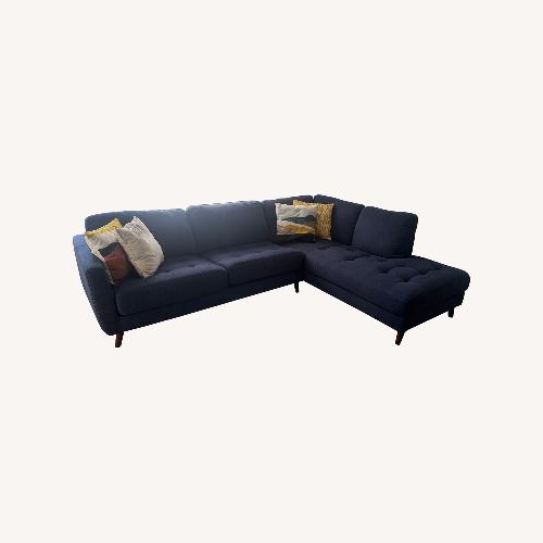 Used Denim Sleeper Sectional for sale on AptDeco