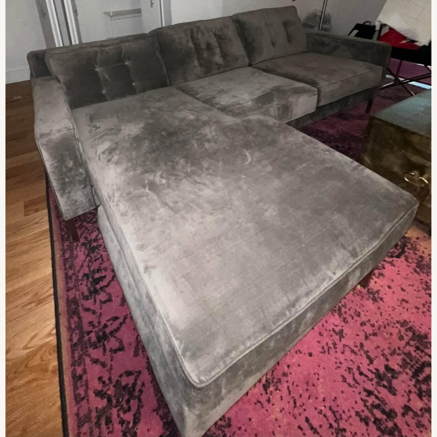 Dark Gray Fabric 3+ Seater Sofa - image-2