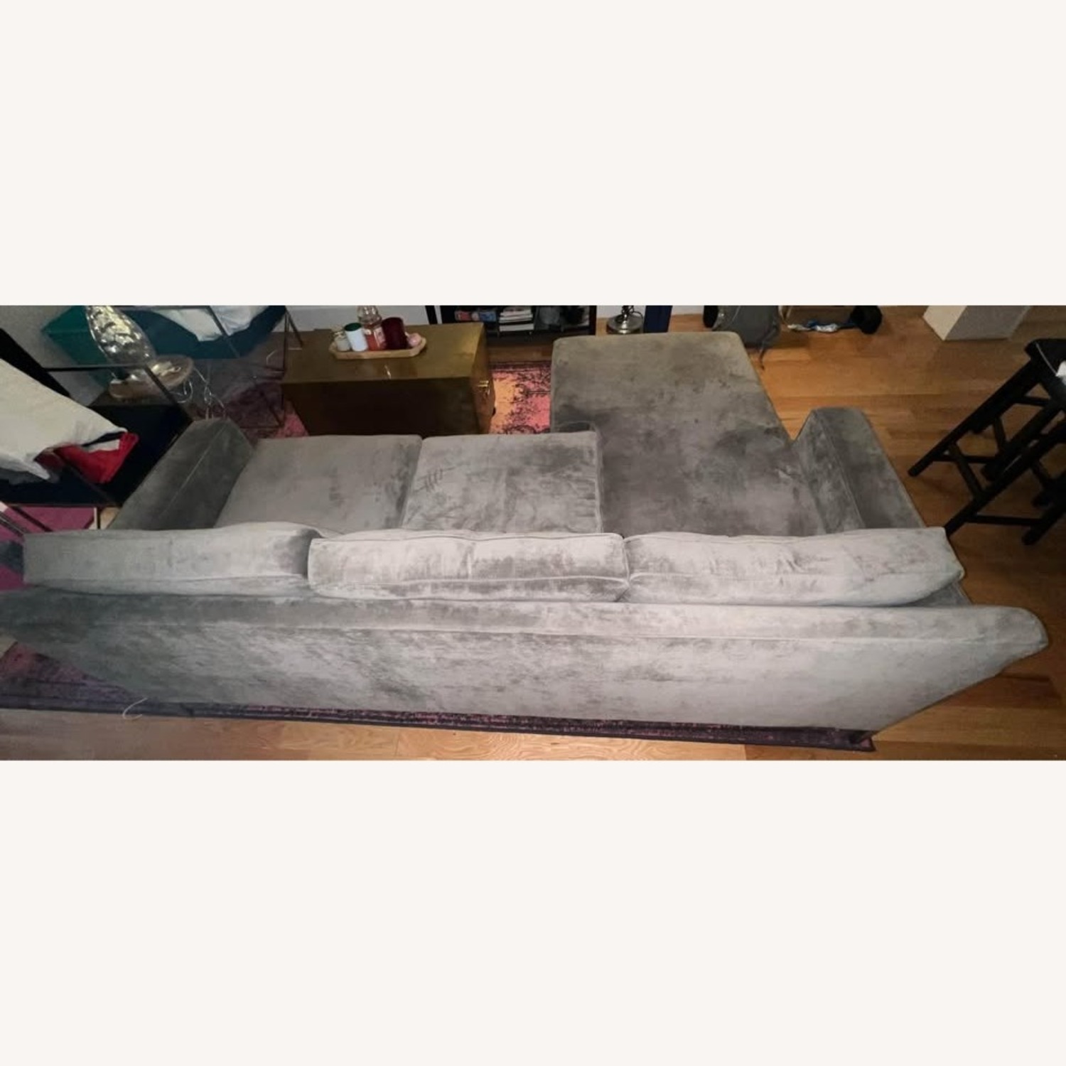 Dark Gray Fabric 3+ Seater Sofa - image-3