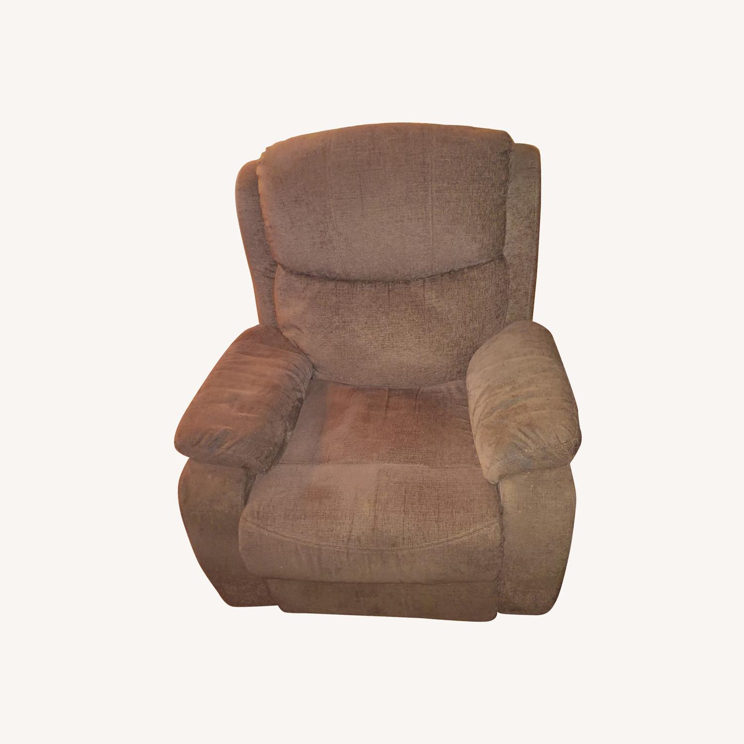 Light Brown Fabric Recliner - image-0