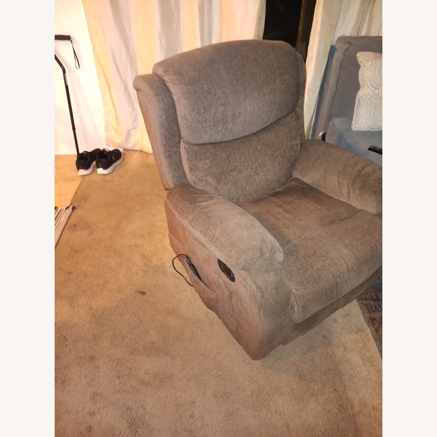 Light Brown Fabric Recliner - image-1