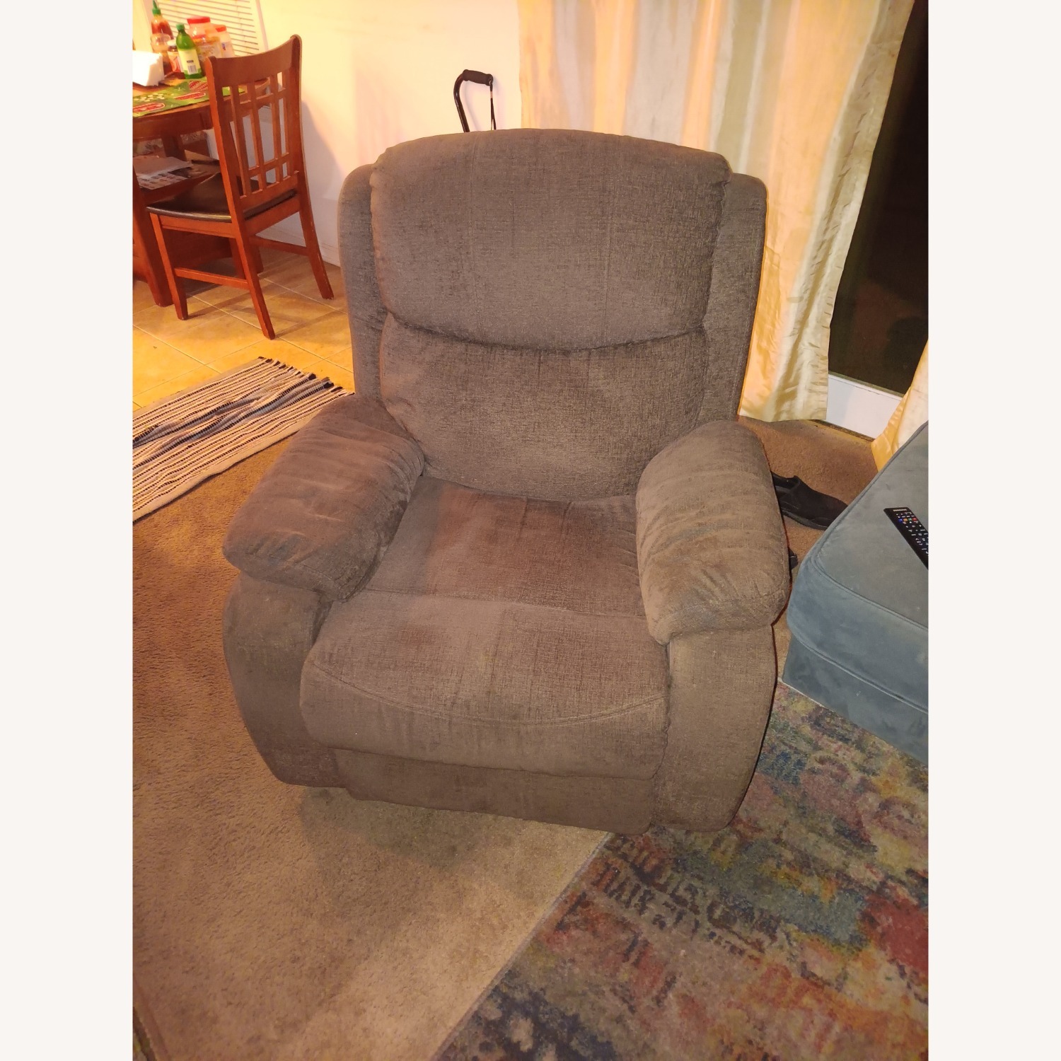 Light Brown Fabric Recliner - image-6
