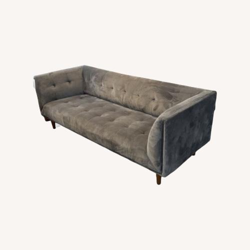 Used Modani Furniture Tufted Grey Velvet Sofa for sale on AptDeco