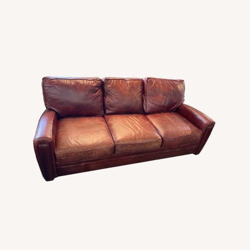 Used Vintage Leather 3 Seat Sofa Marron for sale on AptDeco