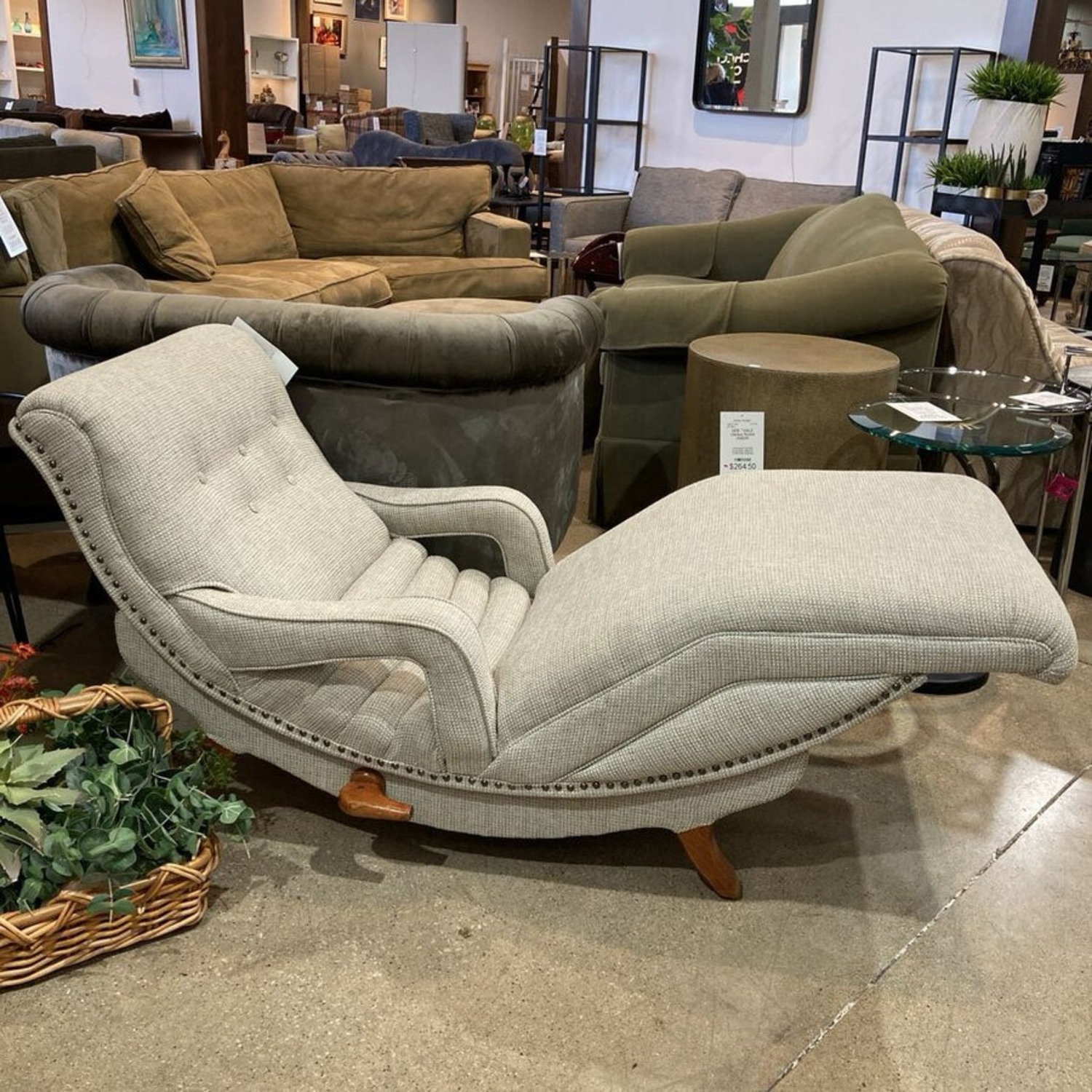 Vintage Contour Fabric Lounger Chair - image-4