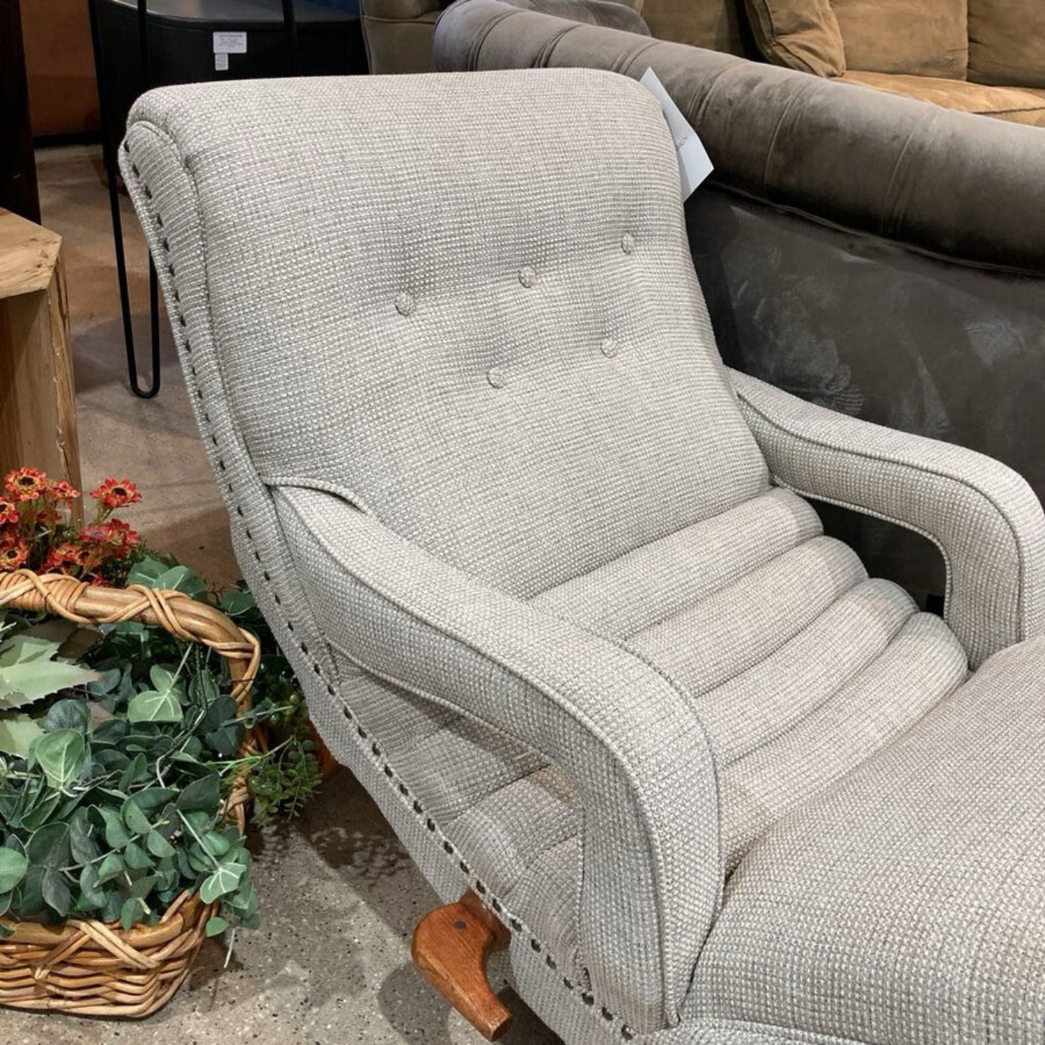 Vintage Contour Fabric Lounger Chair - image-7