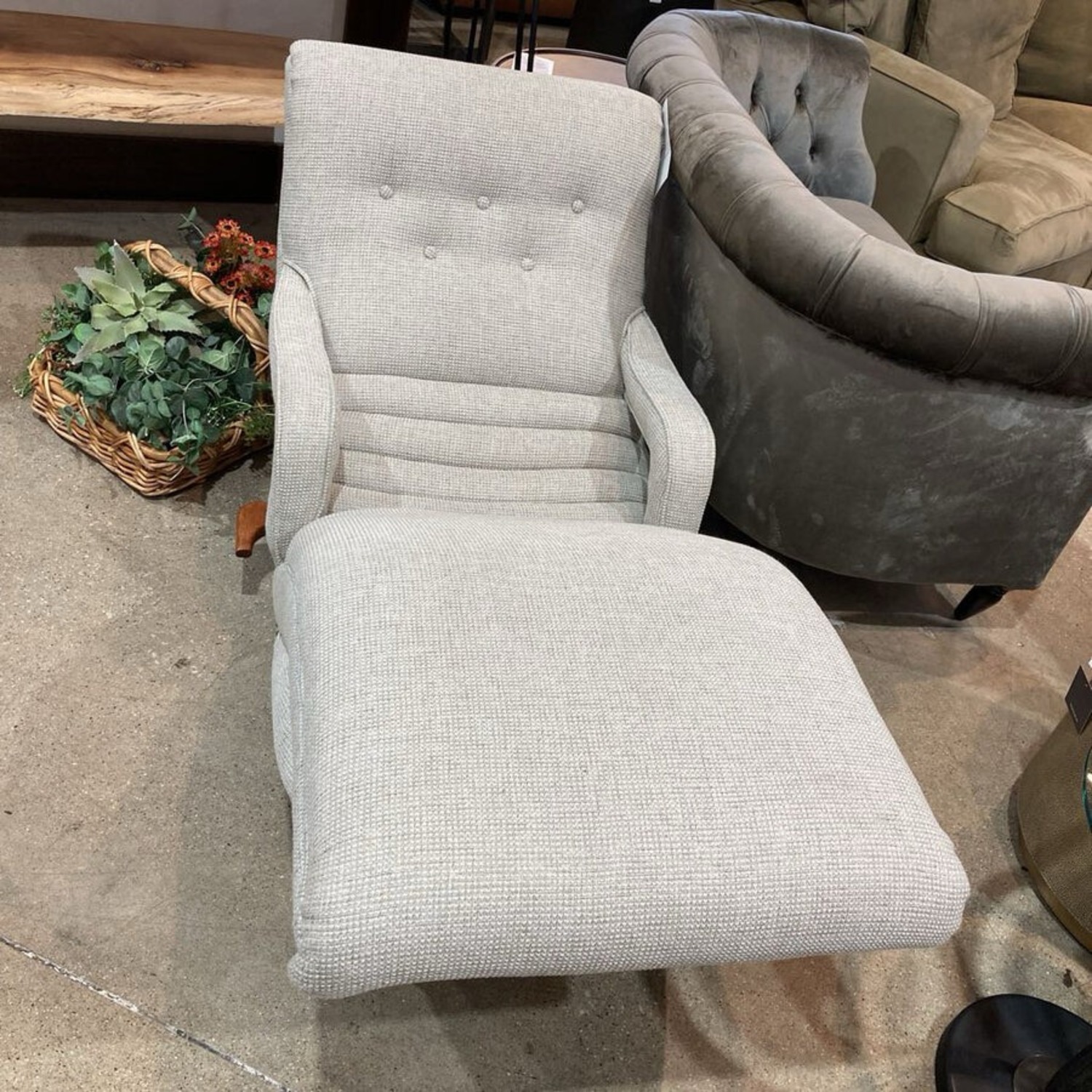 Vintage Contour Fabric Lounger Chair - image-5