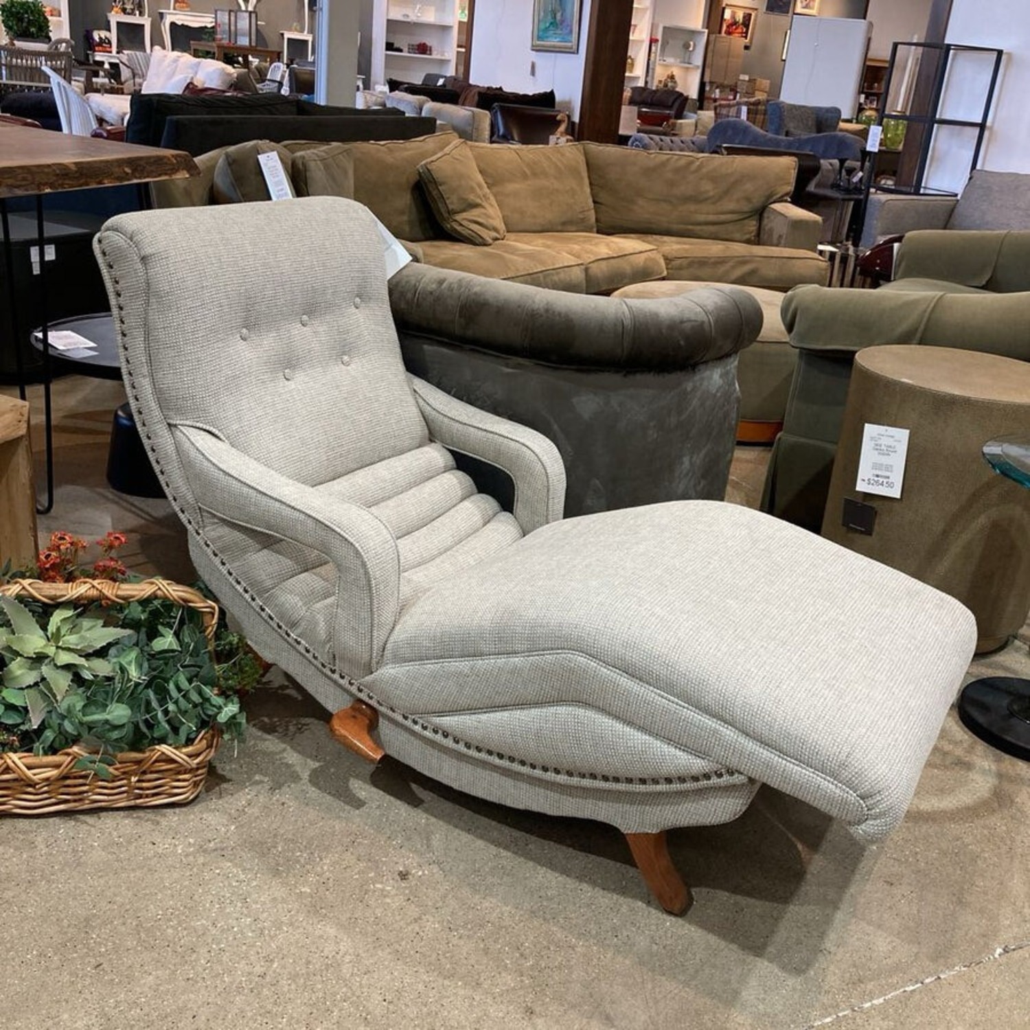 Vintage Contour Fabric Lounger Chair - image-3