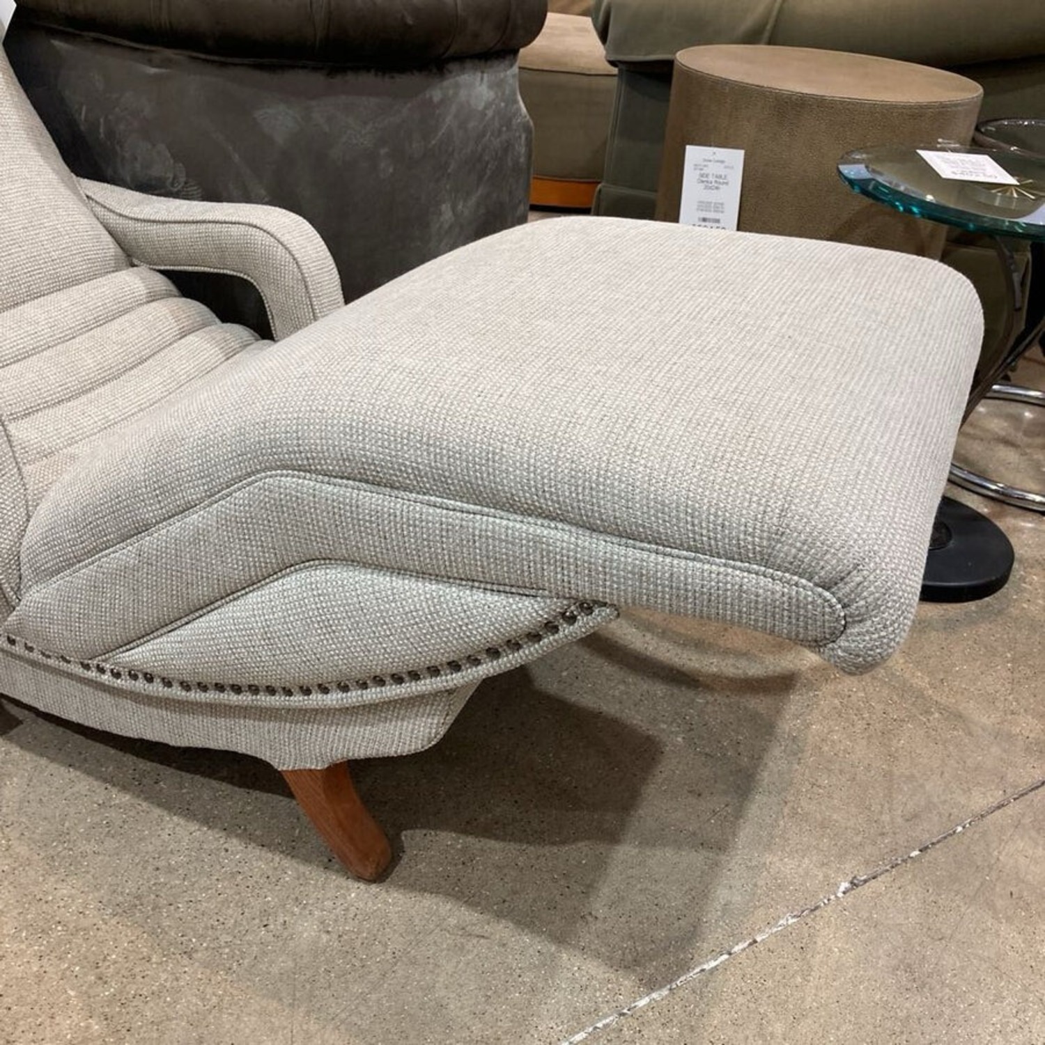 Vintage Contour Fabric Lounger Chair - image-8