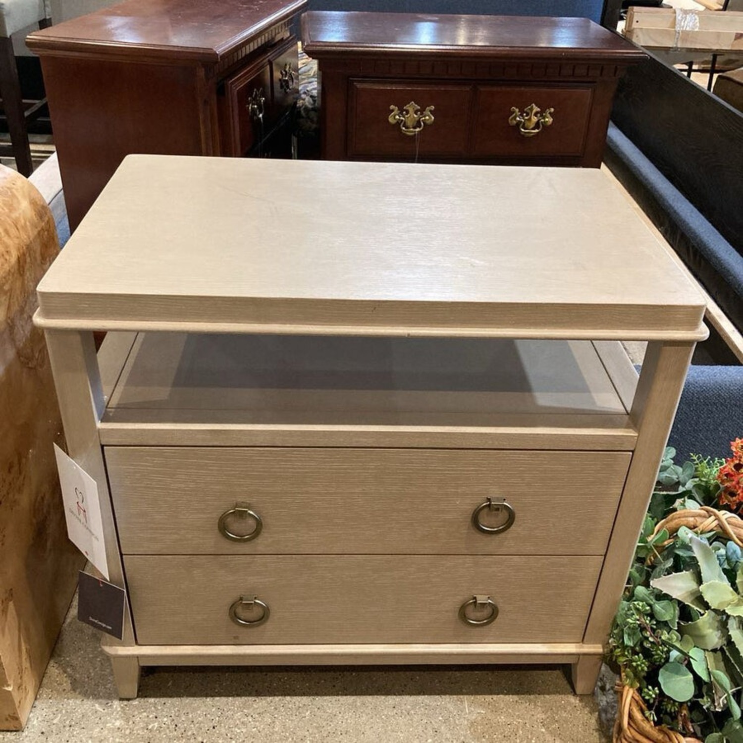 Highbury 2-Drawer W Open Shelf Nightstand - image-3