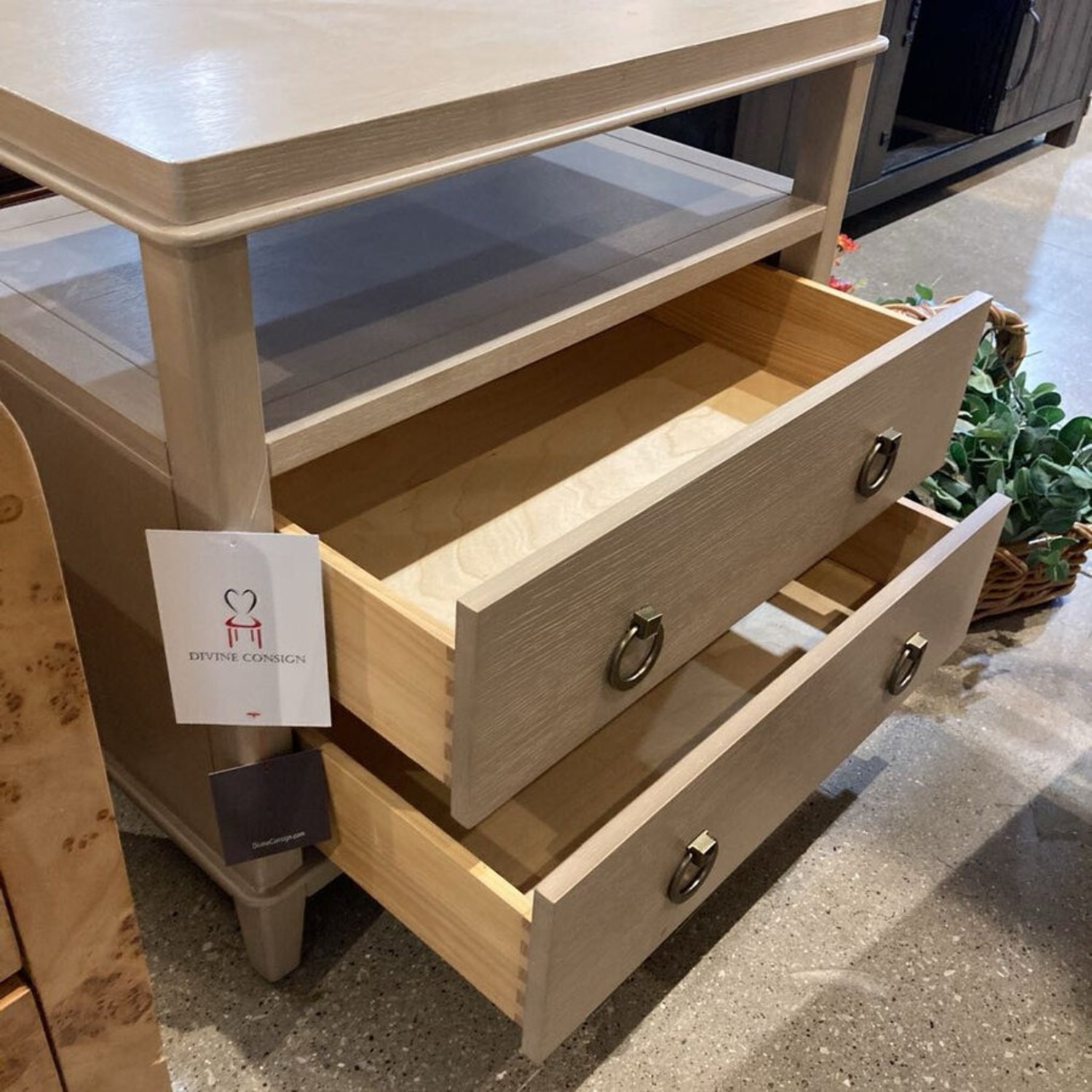 Highbury 2-Drawer W Open Shelf Nightstand - image-5