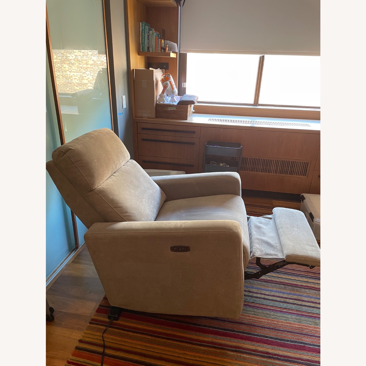 Nurture& Dark Gray Fabric Recliner - image-3