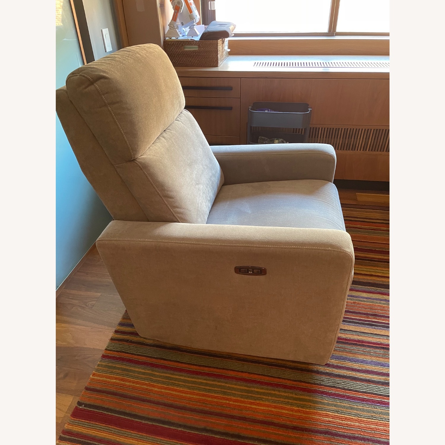 Nurture& Dark Gray Fabric Recliner - image-2