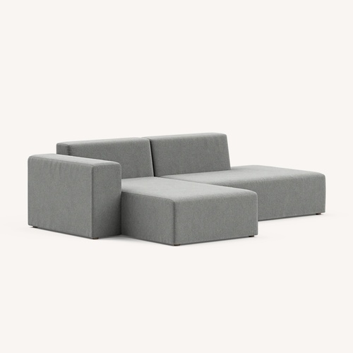 Used Floyd Gray Fabric Form Sectional with Ottoman for sale on AptDeco