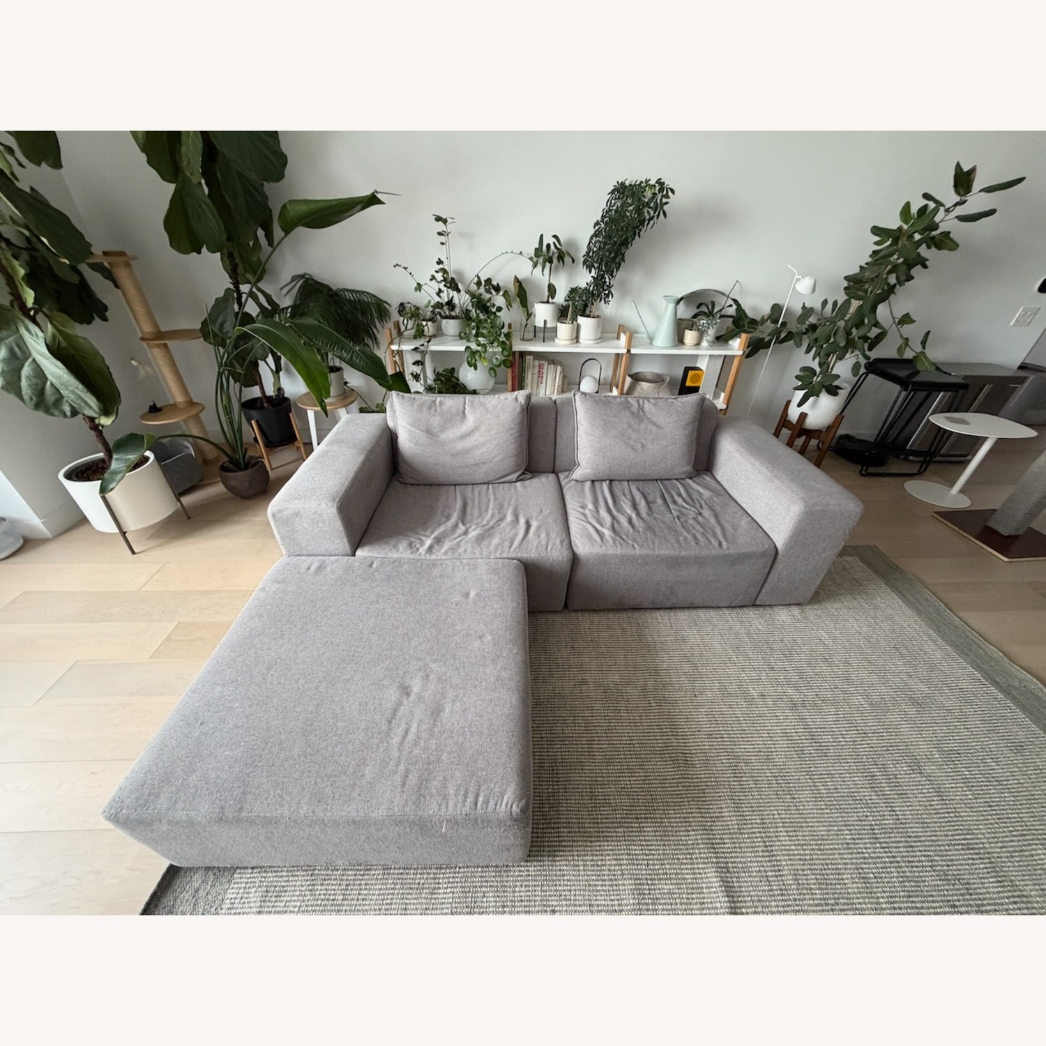 Floyd Gray Fabric Form Sectional with Ottoman - image-2