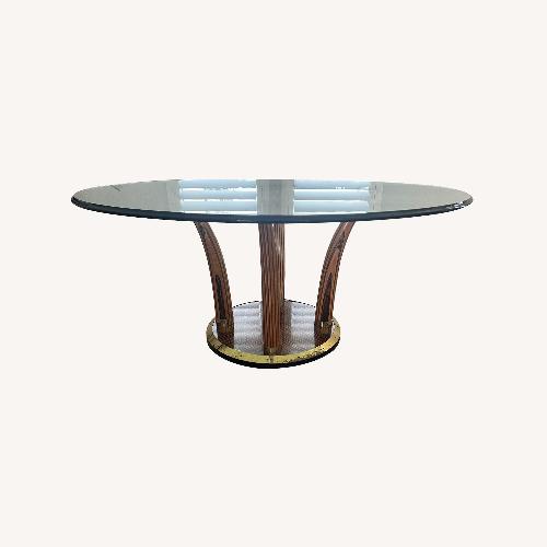Used Henredon Zebra Wood Wood Dining Table Base for sale on AptDeco