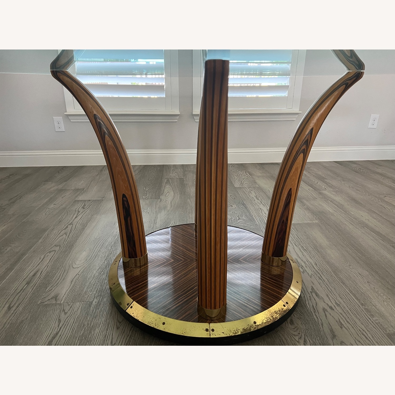 Henredon Zebra Wood Wood Dining Table Base - image-1
