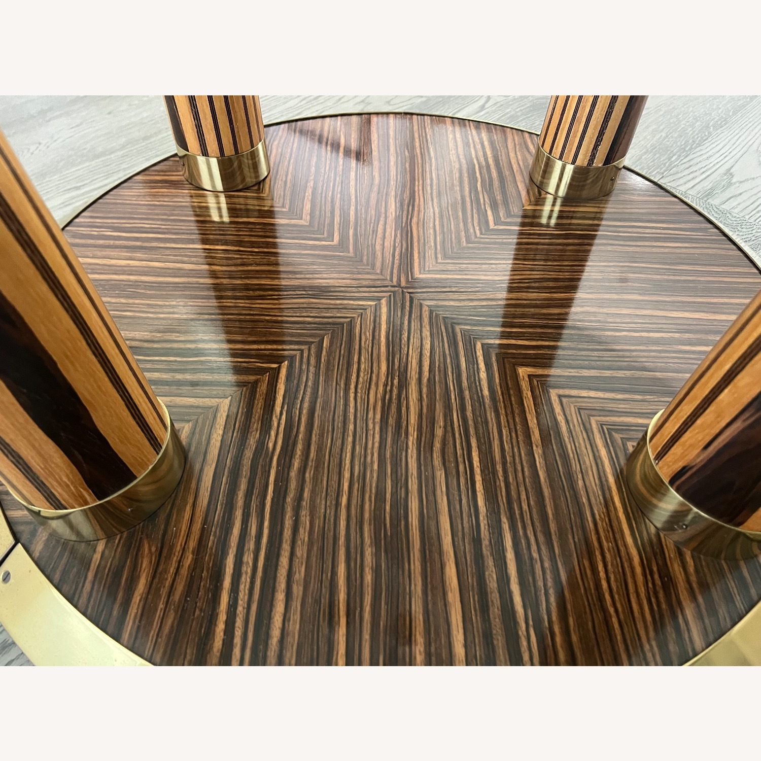 Henredon Zebra Wood Wood Dining Table Base - image-3