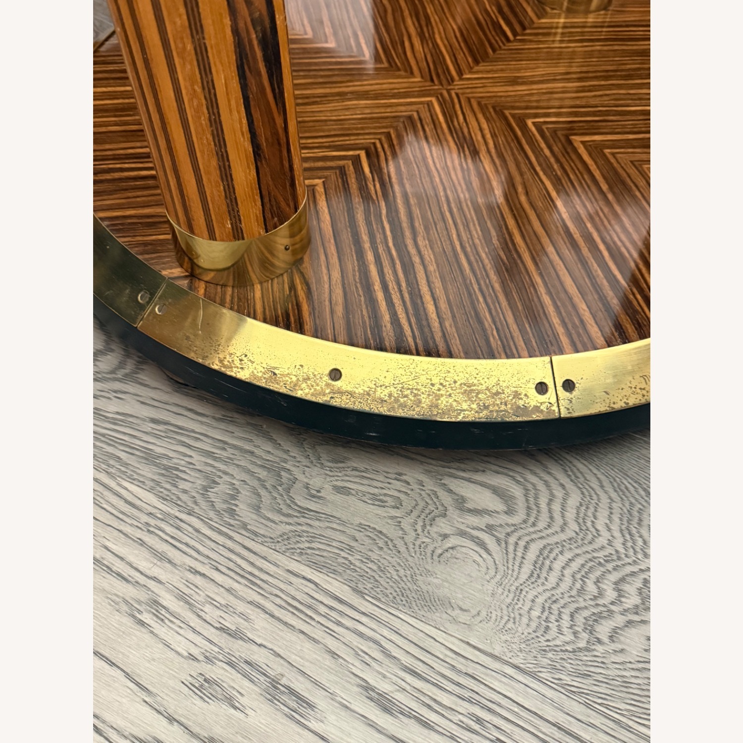 Henredon Zebra Wood Wood Dining Table Base - image-11