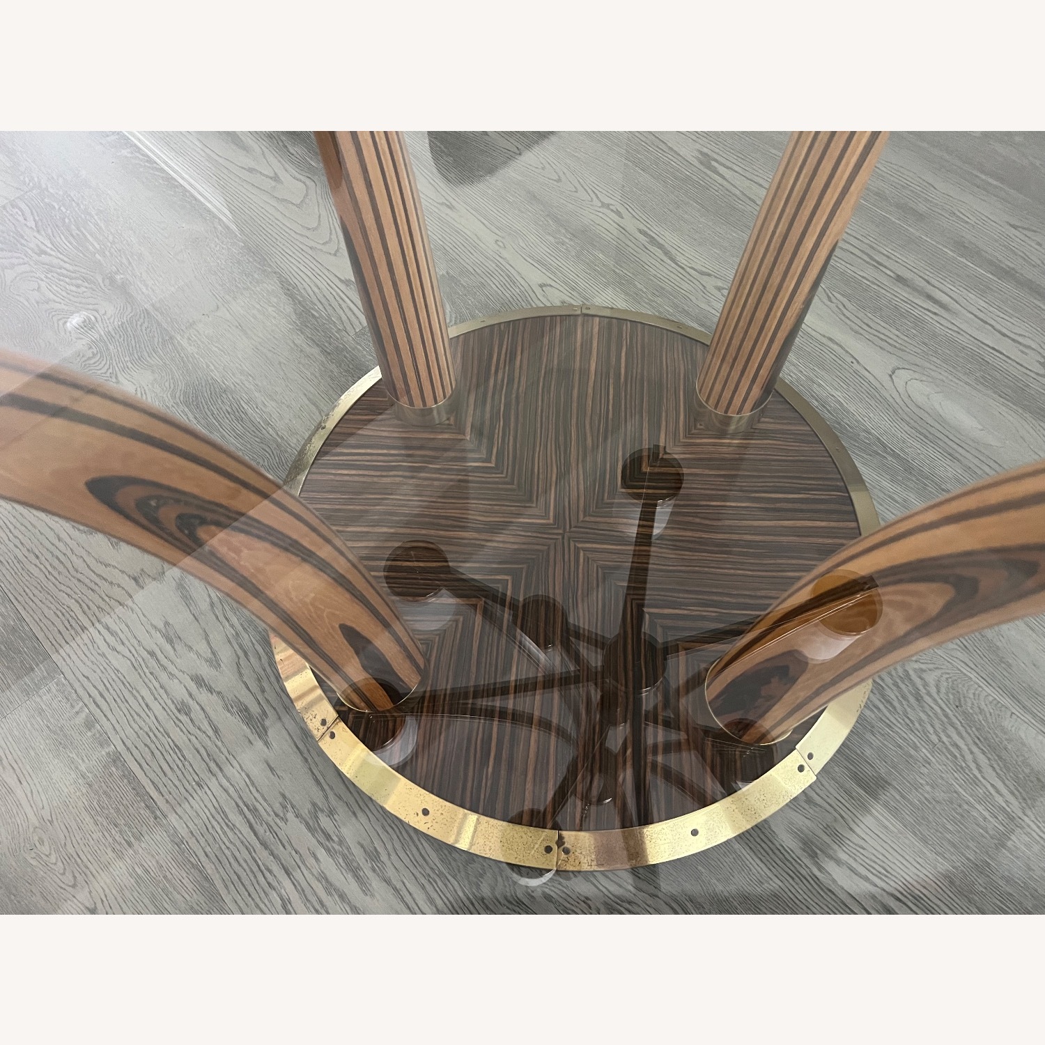 Henredon Zebra Wood Wood Dining Table Base - image-4