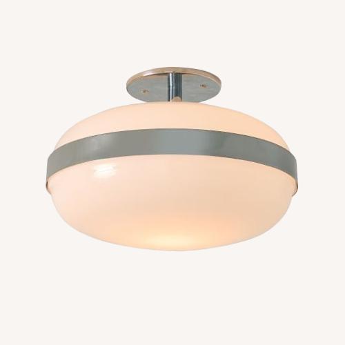 Used West Elm Rocco White Glass Ceiling Lamp for sale on AptDeco