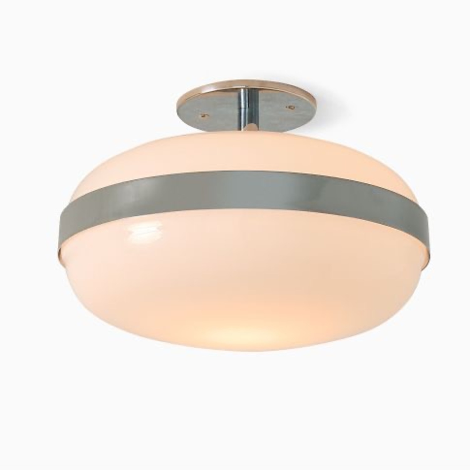 West Elm Rocco White Glass Ceiling Lamp - image-2