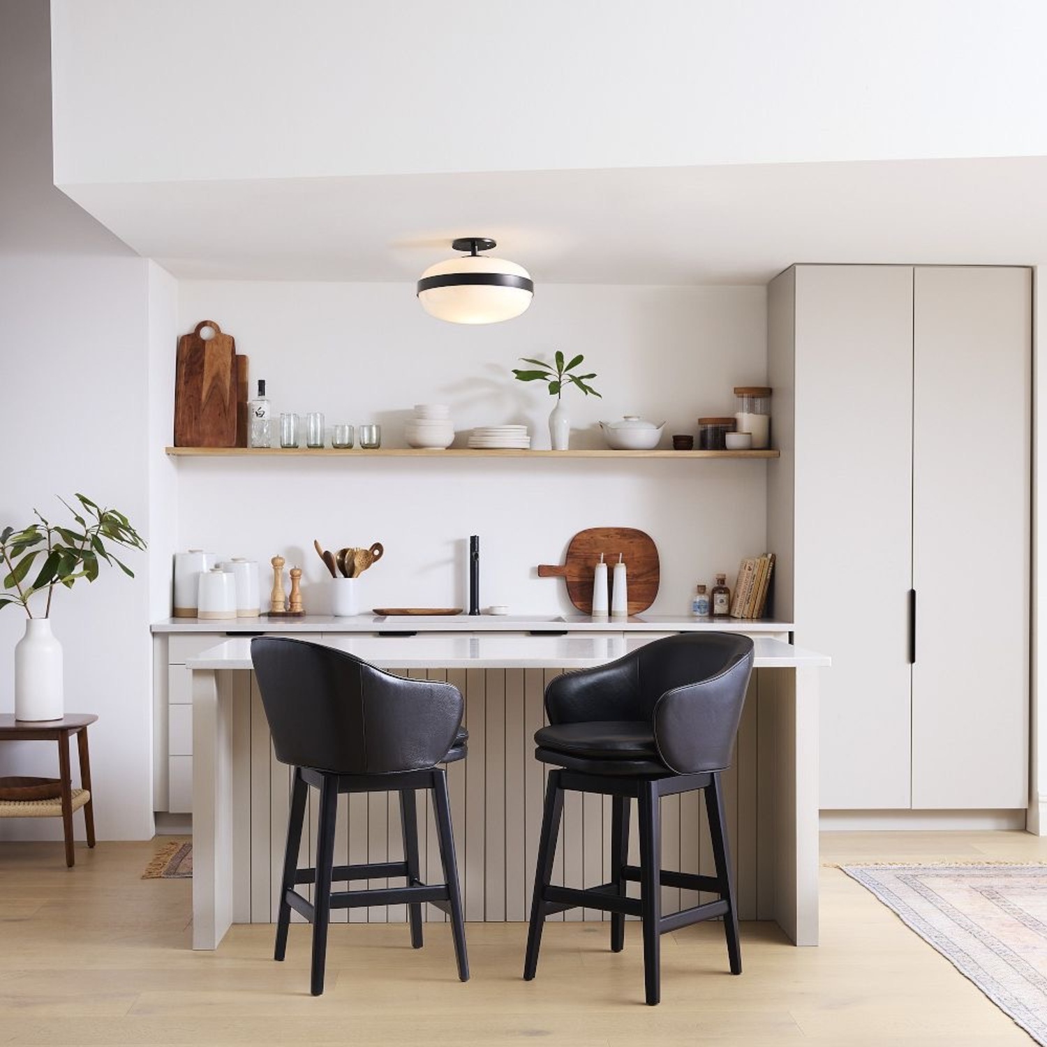 West Elm Rocco White Glass Ceiling Lamp - image-3