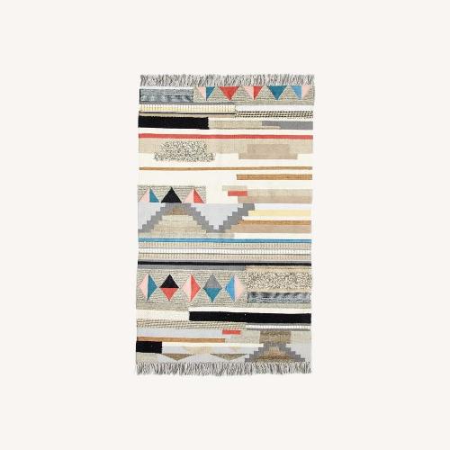 Used West Elm Boho Fabric Small Rug 5' x 8' for sale on AptDeco