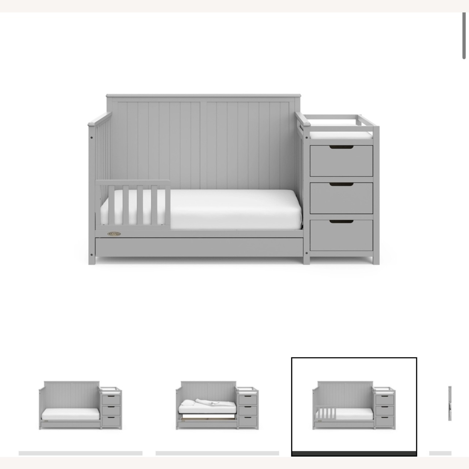 Graco Crib with Changing Table Converts to Bed - image-7