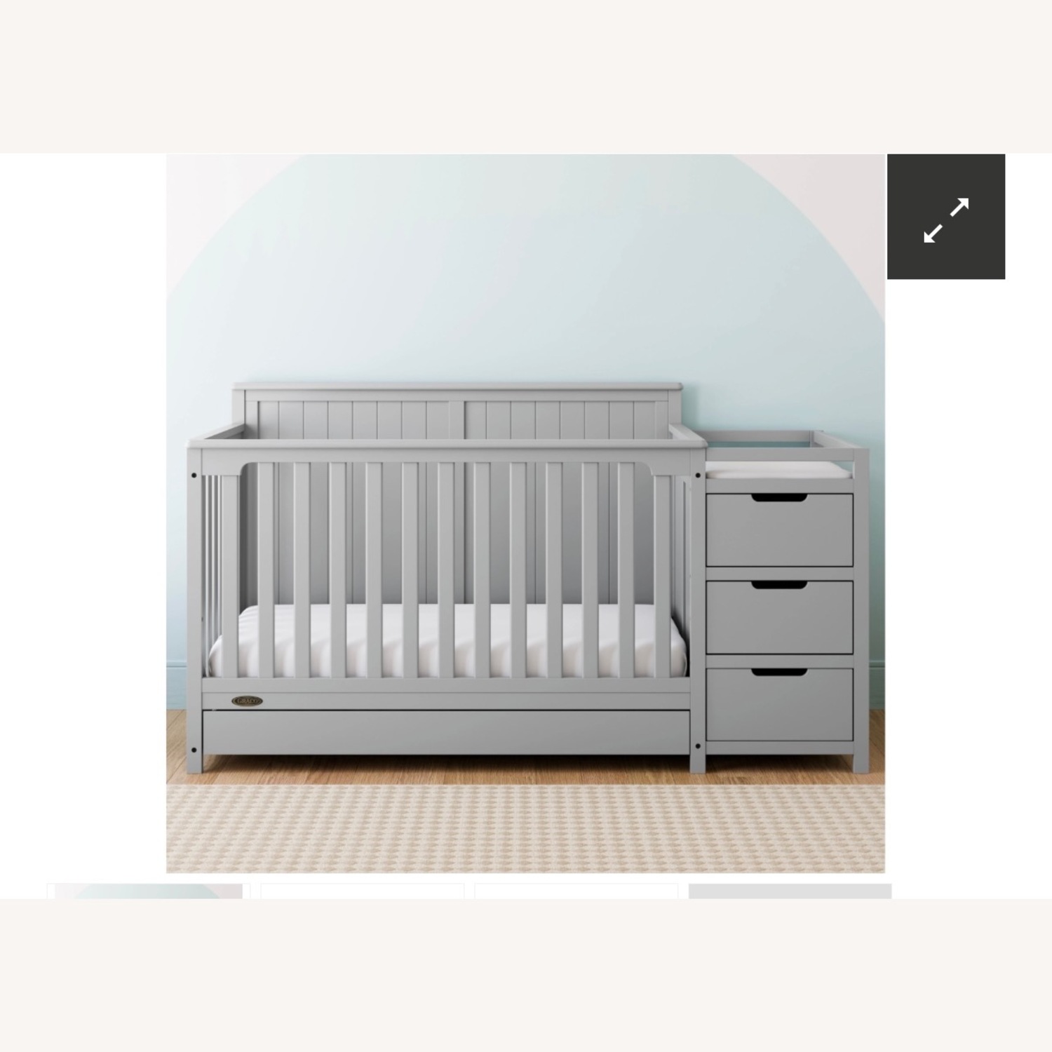 Graco Crib with Changing Table Converts to Bed - image-1