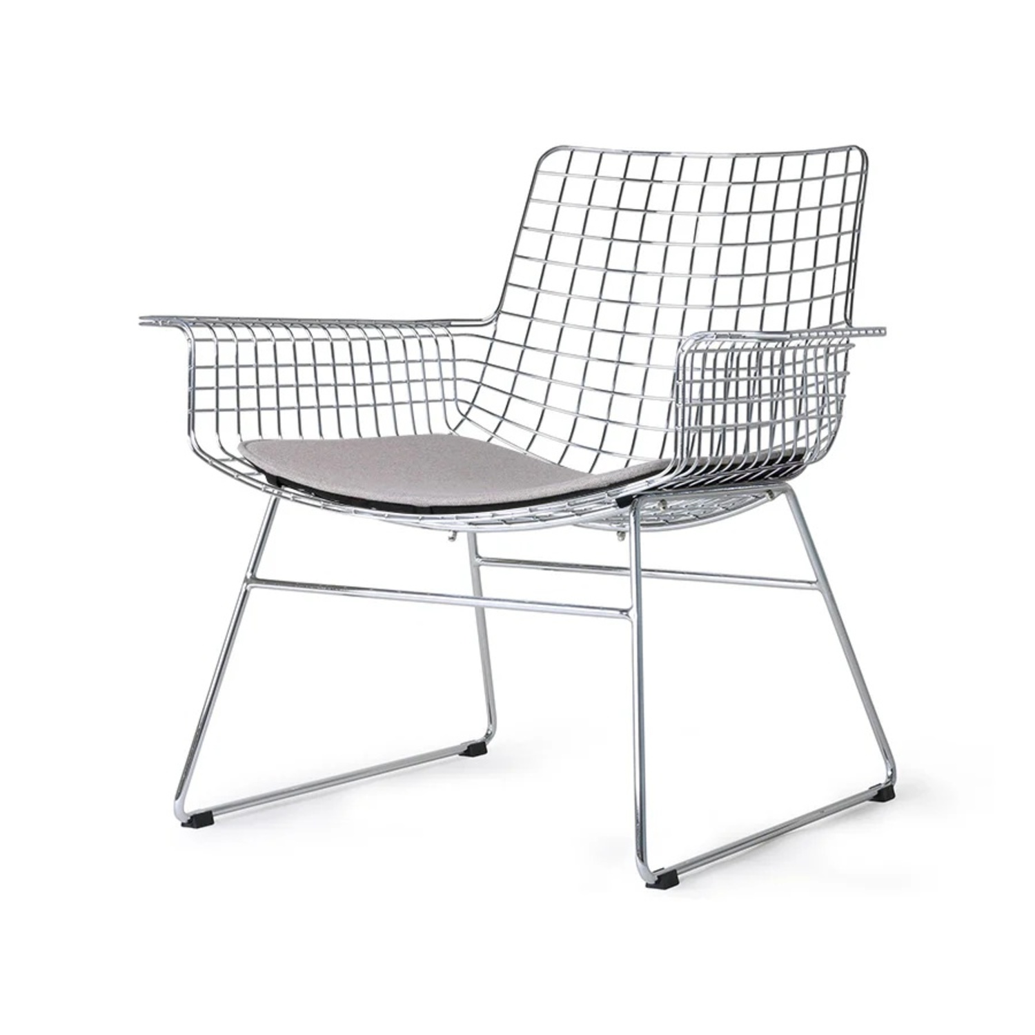 Set of Metal chrome wire lounge chairs  - image-5