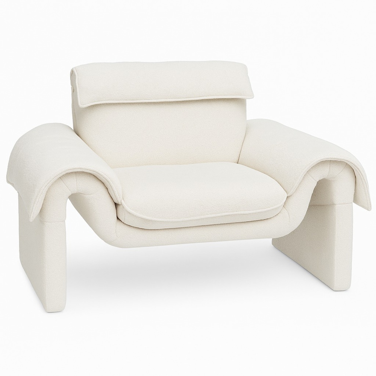 De Sede Ds-2011 White Boucle Accent Chair - image-1