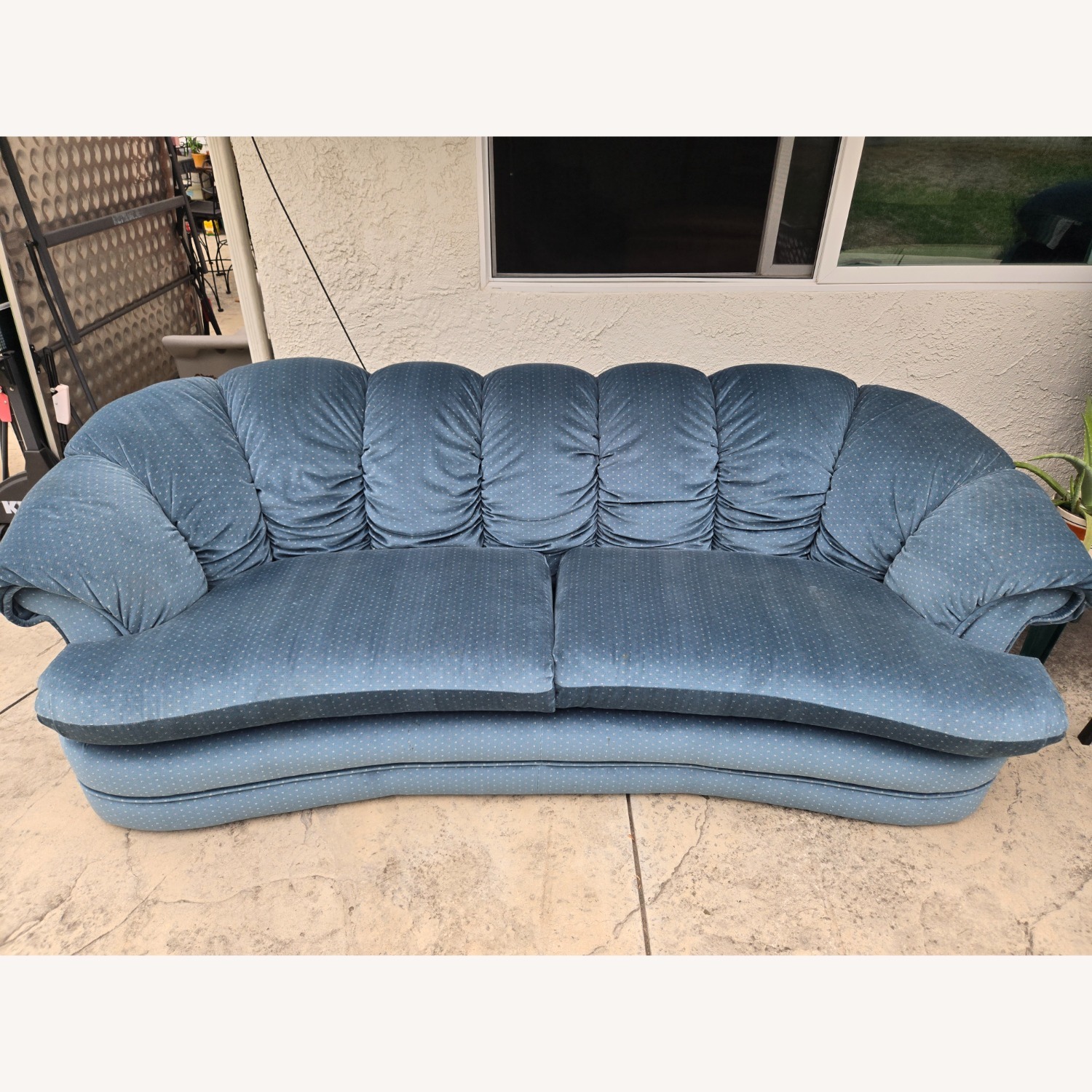 Blue Velvet 3+ Seater Sofa - image-1