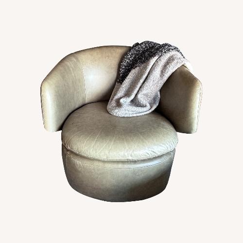 Used West Elm Crescent Leather Swivel Chair for sale on AptDeco