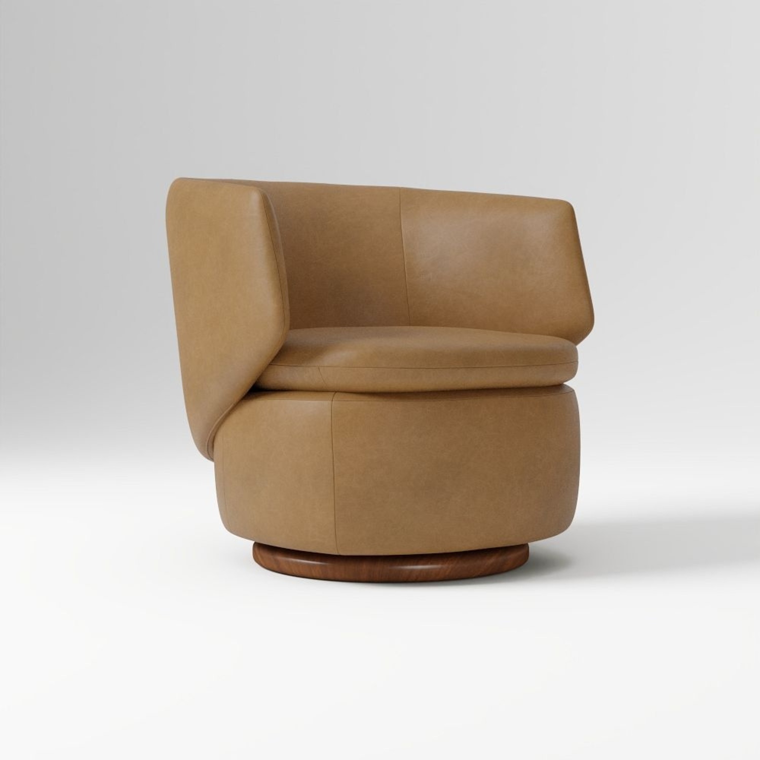 West Elm Crescent Leather Swivel Chair - image-5