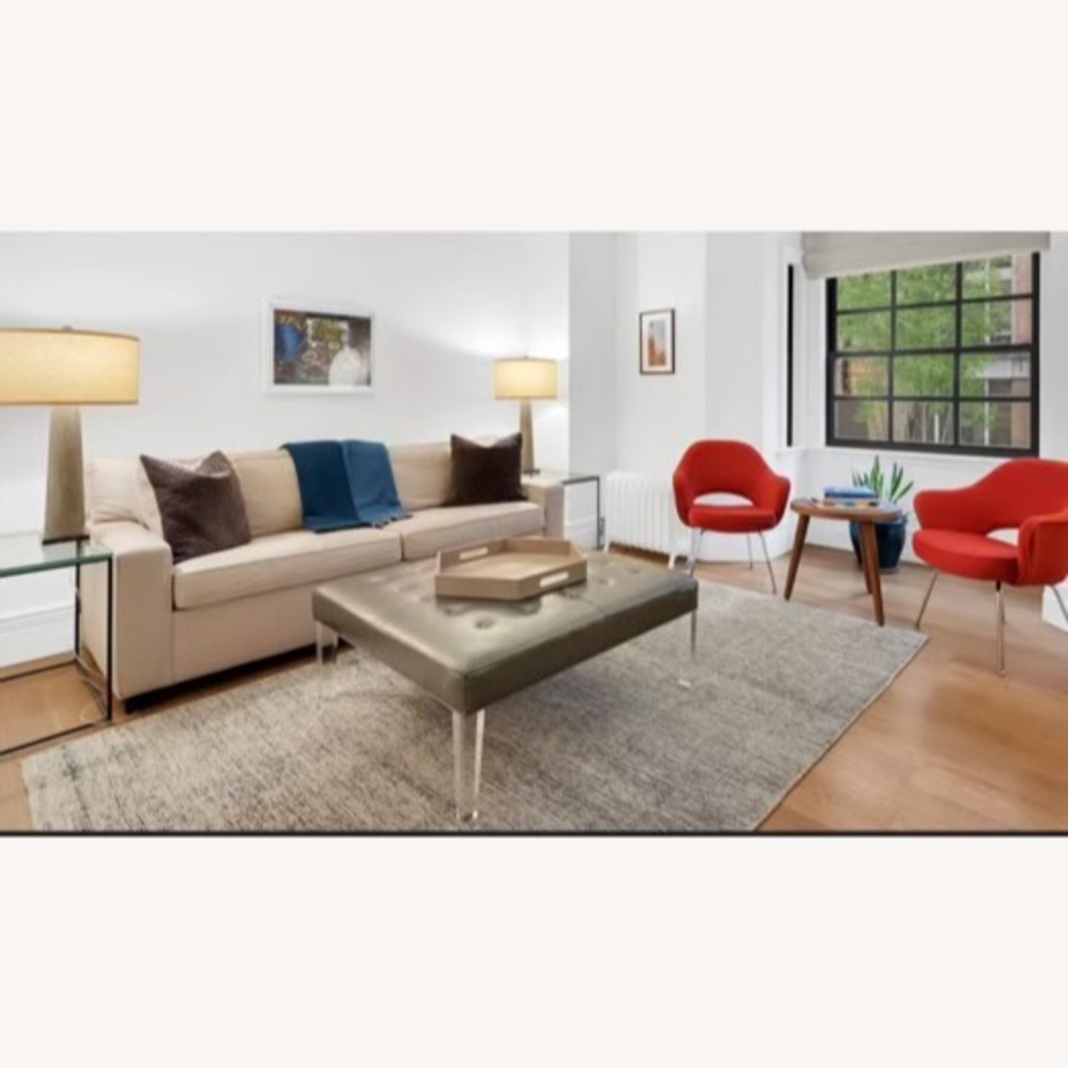 Mitchell Gold + Bob Williams Kira Light Gray Ottoman - image-6