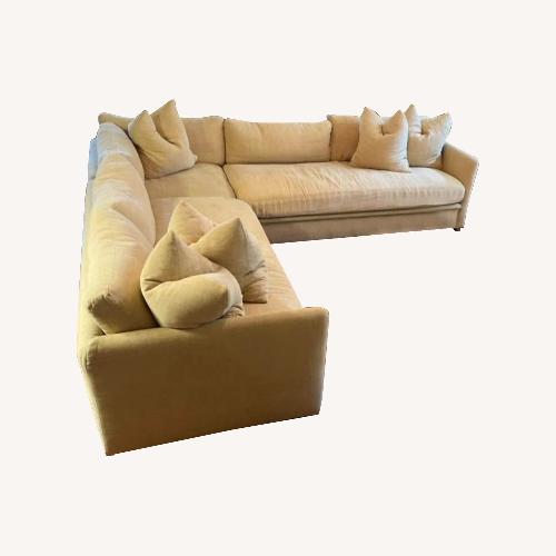 Used Custom Craft Linen 2 Piece Sectional for sale on AptDeco