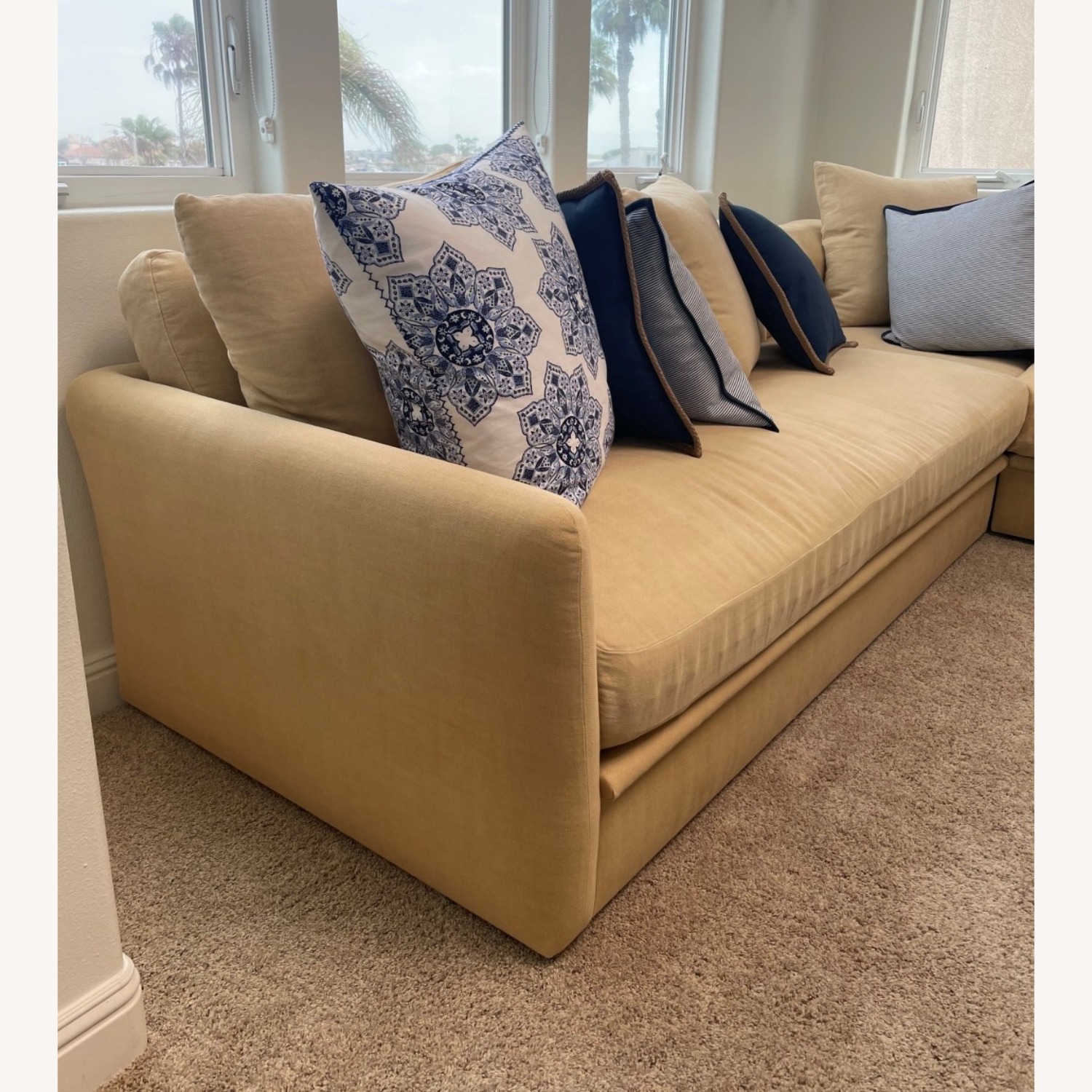 Custom Craft Linen 2 Piece Sectional - image-2