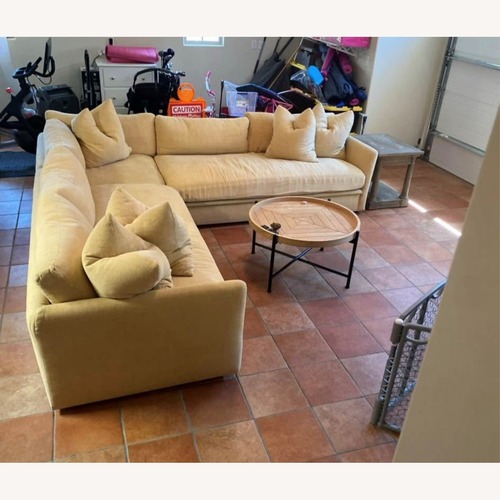 Used Custom Craft Linen 2 Piece Sectional for sale on AptDeco